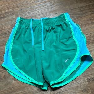Nike athletic shorts, size x-small, green/blue color